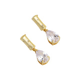 Zircon Bamboo Knot Earrings 925 Sterling Silver Female Ear Studs