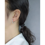 Small Irregular Pleated Texture Love Earrings 925 Sterling Silver Female