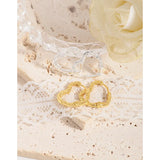 Small Irregular Pleated Texture Love Earrings 925 Sterling Silver Female