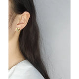925 Silver Pleated Texture Microinlaid Zircon Earrings