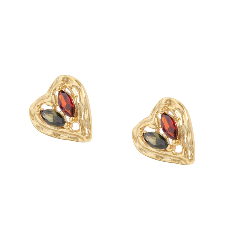 925 Silver Pleated Texture Microinlaid Zircon Earrings