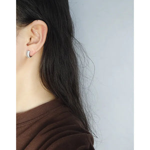 Minimal Geometric Arc Earrings 925 Sterling Silver