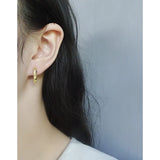 925 Silver Irregular Face Pleated Earrings
