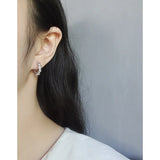 925 Silver Irregular Face Pleated Earrings