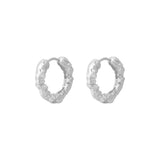 925 Silver Irregular Face Pleated Earrings