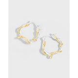 Minimal Dual Vine Wrapped Earrings 925 Sterling Silver