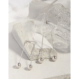 Minimal Geometric Round Bead Earrings 925 Sterling Silver
