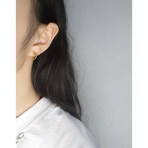 Geometric Love Arc Earrings 925 Sterling Silver
