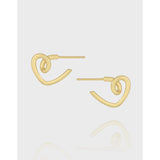 Geometric Love Arc Earrings 925 Sterling Silver