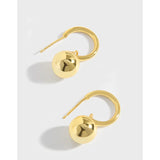 Geometric Metal Ball Earrings 925 Sterling Silver Female Earrings