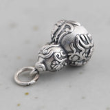 S999 Silver Jewelry, Carp Lotus, DIY Bracelet Accessories, Silver Gourd Pendant