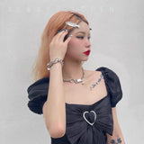 Button Clavicle Chain, Titanium Steel Short Necklace