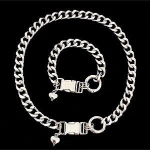 Button Clavicle Chain, Titanium Steel Short Necklace