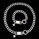 Button Clavicle Chain, Titanium Steel Short Necklace