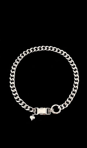 Button Clavicle Chain, Titanium Steel Short Necklace