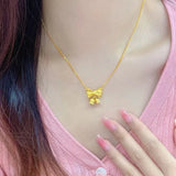 Gold-Plated Bell Orchid Bracelet & Necklace Set