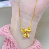 Gold-Plated Bell Orchid Bracelet & Necklace Set