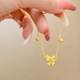 Gold-Plated Bell Orchid Bracelet & Necklace Set