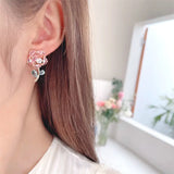 S925 Silver Needle Earrings with Zircon Studs