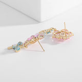 S925 Silver Needle Earrings with Zircon Studs