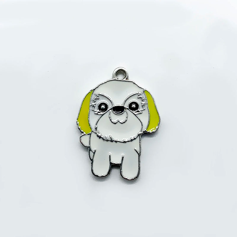 Enamel Shih Tzu Charm Dog Jewelry DIY Pendant