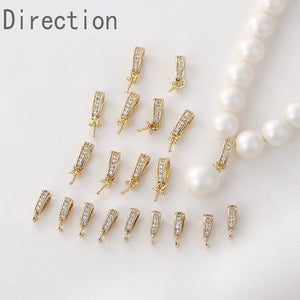 14K inlaid zircon melon seed buckle plum blossom pearl pendant DIY Bracelet