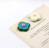 Small Flowers Asymmetry Art Flowers Acrylic Stitching Hyuna Earrings DIY
