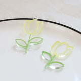 Hand-painted Tulip Flower Pendant DIY Jewelry Earrings Accessories