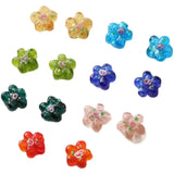 Double-Sided Flower Glass DIY Earrings Beaded Retro Ins Bracelet Necklace Jewelr