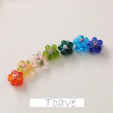 Double-Sided Flower Glass DIY Earrings Beaded Retro Ins Bracelet Necklace Jewelr