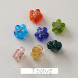 Double-Sided Flower Glass DIY Earrings Beaded Retro Ins Bracelet Necklace Jewelr