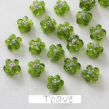 Double-Sided Flower Glass DIY Earrings Beaded Retro Ins Bracelet Necklace Jewelr