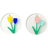 Tulip acrylic wafer hand-painted wind boy girl accessories