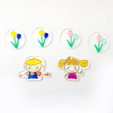 Tulip acrylic wafer hand-painted wind boy girl accessories