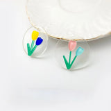 Tulip acrylic wafer hand-painted wind boy girl accessories