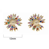Flower Earrings Gold/Silver Plated with Crystal Colors