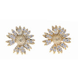 Flower Earrings Gold/Silver Plated with Crystal Colors