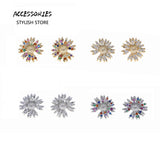 Flower Earrings Gold/Silver Plated with Crystal Colors