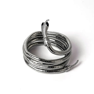 Winding Snake Shaped Necklace with Dark Collar