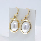 Small Hoop Earrings with Pearl Plated/Silver