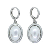 Small Hoop Earrings with Pearl Plated/Silver
