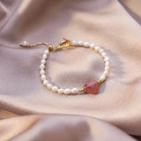 Baroque Strawberry Crystal Pearl Bracelet