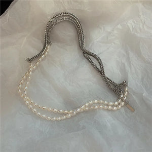 Small Splice Freshwater Pearl Chain Necklace for Women