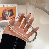Small Splice Freshwater Pearl Chain Necklace for Women