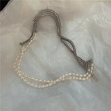 Small Splice Freshwater Pearl Chain Necklace for Women