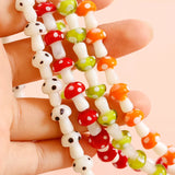 Mushroom Glass Beads Glaze DIY Loose Beads for Jewelry Making