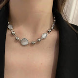 Light Gem Bead Necklace Clavicle Chain for Women