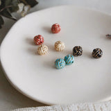 Round Knot Resin Beads Retro Ins Wind Earrings Jewelry DIY Hand-made Material