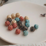 Round Knot Resin Beads Retro Ins Wind Earrings Jewelry DIY Hand-made Material