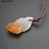 10pc Natural Rough Citrine Quartz Stone Charm Pendants